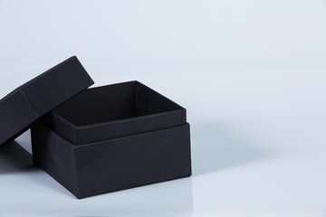 close up of a black box isolated on white background