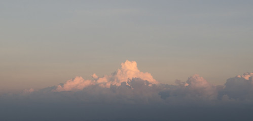 landscape mountain and warm light in nature