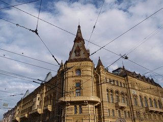 Building of Officers' Assembly in old city of Saint-Petersburg, Russia 