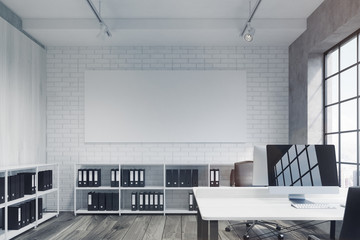 Office with long poster