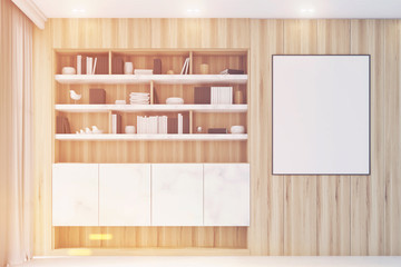 Ligth wooden workplace, toned