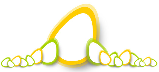 Ostereier Band Banner Hintergrund Grün Gelb Reihe Osterfest Osterfest