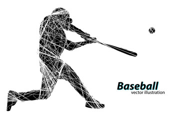 Fototapeta premium Silhouette of a baseball player. Vector illustration