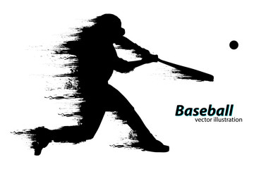 Silhouette of a baseball player. Vector illustration