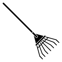 rake tool gardening pictogram vector illustration eps 10