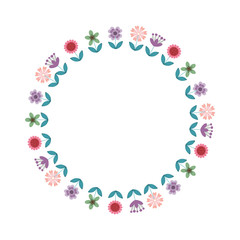 floral wreath decoration card vector illustration design