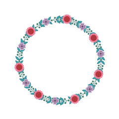 floral wreath decoration card vector illustration design