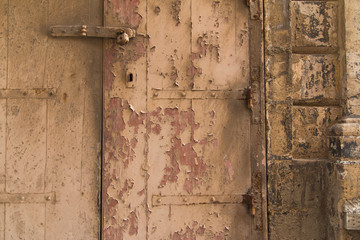 Old door with peeling paint