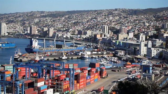 View of the Port of Valparaiso, Chile