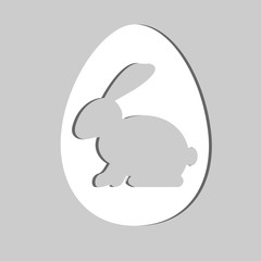 the outlines of the Easter Bunny in an abstract Easter egg