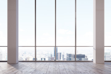 Fototapeta na wymiar Empty office with panoramic window