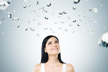 Woman in tank top and dimonds