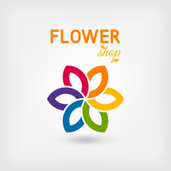 flower shop logo design rainbow colors