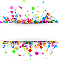 Fototapeta premium Festive background with colorful confetti.