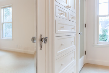 antique glass doorknob on white door