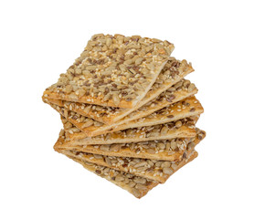 Cookies with cereals, healthy cookies with sunflower seeds, flax seeds and sesame seeds and spikelets, cookies snack.