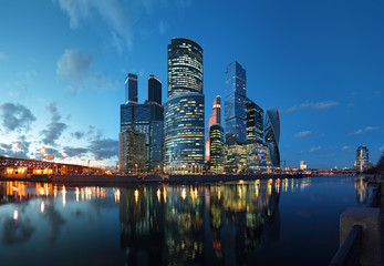 Москва. Панорама СИТИ на закате