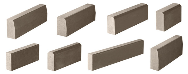 set curbs of concrete isolated on white