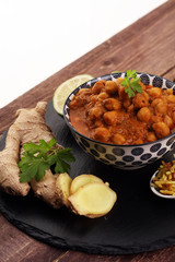 Chana Masala indian dish spicy Chick Peas also known as Chola Ma