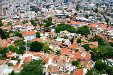 The rooftops of the Athen, Greece