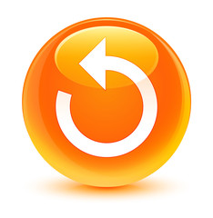 Refresh arrow icon glassy orange round button