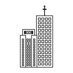 building real estate skyscraper outline vector illustration eps 10