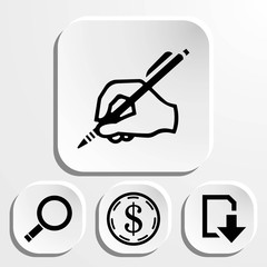 hand writing icon stock vector illustration flat design