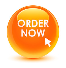 Order now glassy orange round button