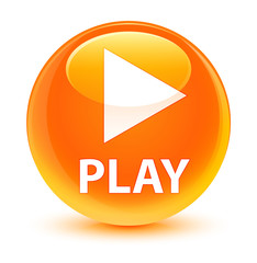 Play glassy orange round button