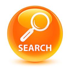 Search glassy orange round button