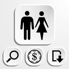 man and woman icon stock vector illustration flat design