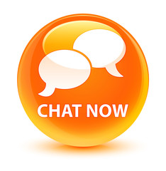Chat now glassy orange round button