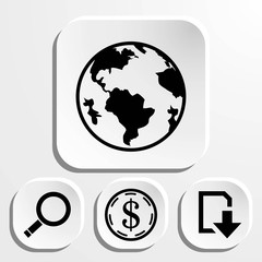 Earth icon stock vector illustration flat design