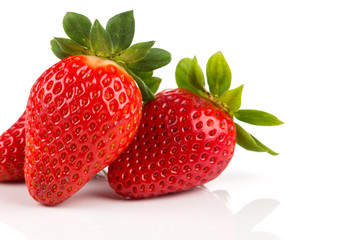 Red ripe strawberry fruits