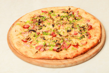 Tasty pizza isolated on white