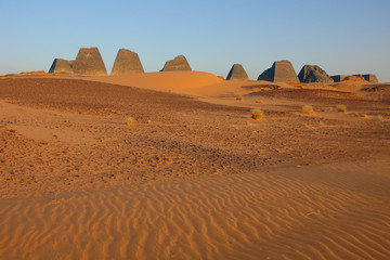 The Pyramids of Meroe of  the northern cemetery in Sudan
