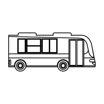 bus transport passenger public outline vector illustration eps 10