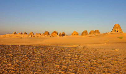 The Pyramids of Meroe of  the northern cemetery in Sudan
