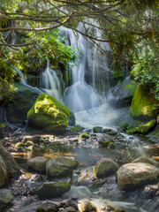 Waterfall is under long exposure