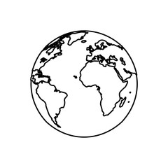 earth planet world image line vector illustration eps 10