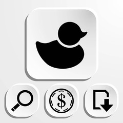 duck icon stock vector illustration flat design