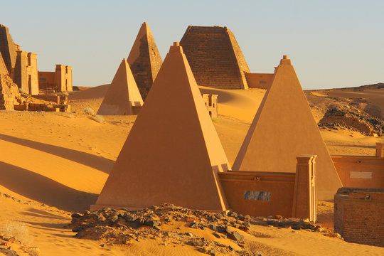 The Pyramids of Meroe of  the northern cemetery in Sudan
