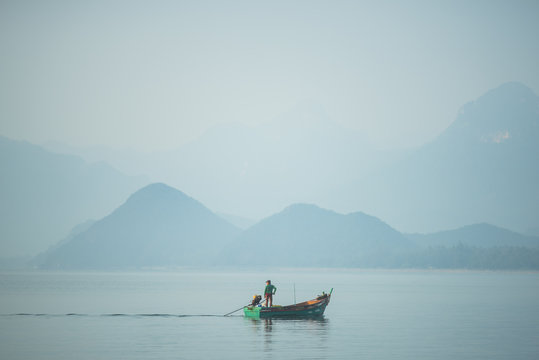 Thailand November 25 2015,fisherman and boat driver between going out to Thailand gulf for fishing in Leam-Singha ,Chantaburi town Thailand