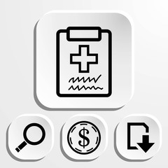 Fototapeta premium Doctor with clipboard. clipboard with checklist. Medical report icon stock vector illustration flat design