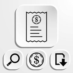 receipt icon stock vector illustration flat design