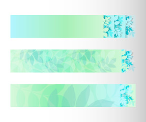 Fototapeta na wymiar Foliage banner set, blue green colors