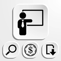 teacher and the Board icon stock vector illustration flat design