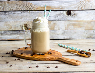 Greek coffee Frappe with milk