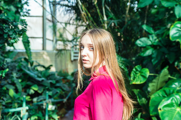 Pretty Girl in botanical garden