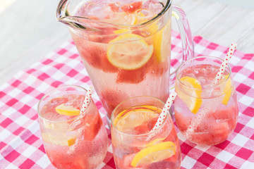 Watermelon and Lemon Vitamin Water Close Up